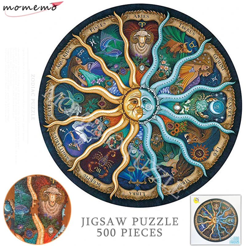 

MOMEMO Zodiac Puzzle Toys 500 Pieces Paper Jigsaw Puzzles for Adults Kids Educational Puzzles Lover Gifts DIY Home Decoration