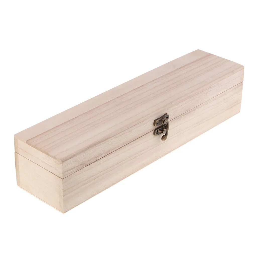 Handmade Long Wooden Box Natural Wood Box Storage-Rectangular Wood Boxes for Gifts, Wine, Jewelry Storage, Kids Toys Organizer