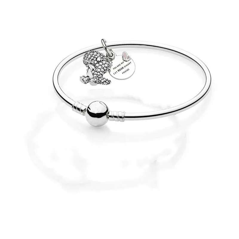 925 пробы серебро лучшие друзья проложить динозавр Висячие Шарм оригинальные браслеты браслет набор для женщин