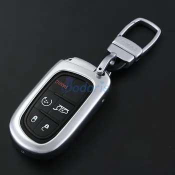 

Silver Gray Color Titanium Alloy Key Chains Case Ring Cover Car Styling For Jeep Cherokee 2014-2018 Accessories