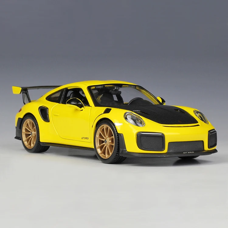 Maisto 1:24 911 GT2 RS желтая литая под давлением модель автомобиля Модель автомобиля модели детский автомобиль