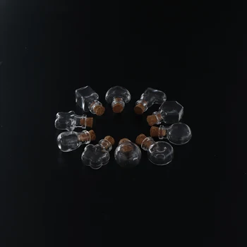 

1pc Mini Glass Bottles Key Chain Pendants Small Wishing Bottles With Cork Vial Arts Jars For Bracelets Gifts 2.4cm