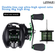 Катушка baitcasing 8,1: 1 12 1BB катушка для ловли басов 8 кг Макс. Тянущаяся левая и правая ручная катушка Усиленная нейлоновая Рыболовная Снасть для ловли басов Pesca