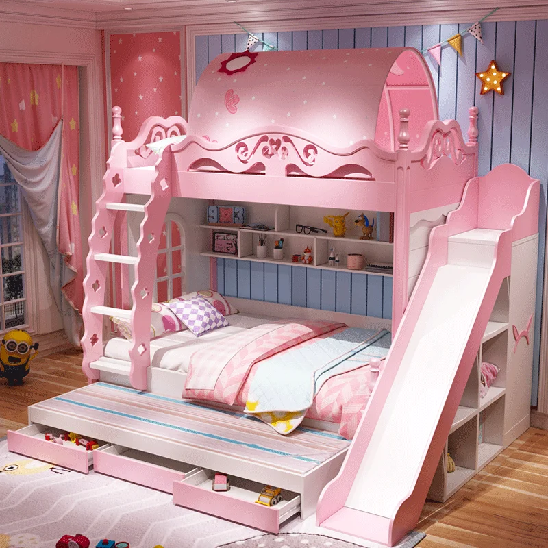 modern bedroom furniture pink princess kids bunk bed for girlsBedroom Sets AliExpress
