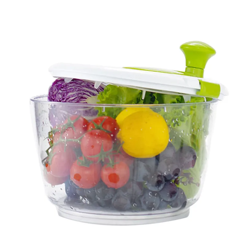 

Salad Spinner Dryer Vegetables Fruits Dryer Large Capacity Manual Lettuce Rinsing Drying Drainer Wash Basket