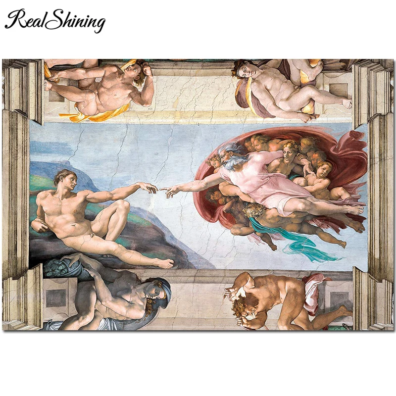 Diamond painting Cross Stitch Kit DIY Embroidery the creation of Adam Full Square/round Drills Mosaic Home Decor FS7077 | Дом и сад