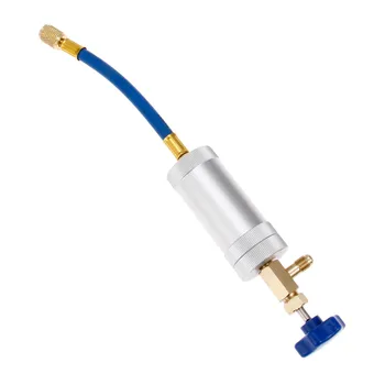 

DRELD Aluminum Alloy R12 R22 AC Oil Dye Injector 2oz A/C Air Conditioning Injection Tool 1/4" SAE Male x 1/4" SAE Female