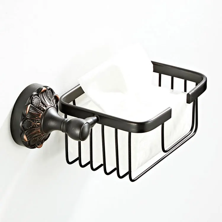 

Flower Chassis New Style Black And White with Pattern Rectangular Paper Extraction Storage Rack Copper Material Black Bronze zhi