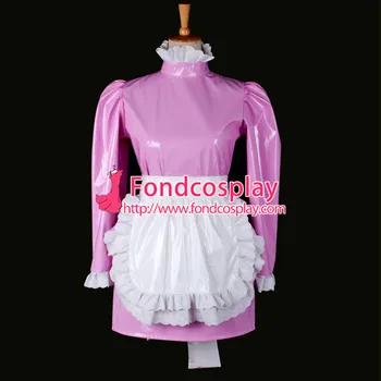 

Sexy Sissy Maid Dress Lockable French Uniform Pink Pvc Dress Cosplay Costume Custom-made[G773]