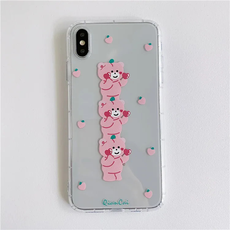 Niceking для iPhone 6, 6s, 7, 8 Plus, X, XR, XS Max, чехол с милым мультяшным медведем, Кроликом, мягкий ТПУ чехол для телефона, для iPhone 11 Pro, Max, чехол - Цвет: 7