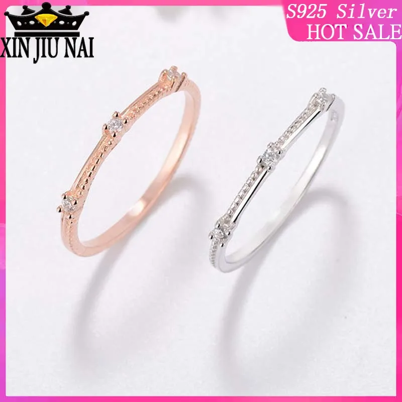 

Japanese and Korean style elegant small fresh interval tail ring joint ring ladies diamond rings for women natural stone jewelry