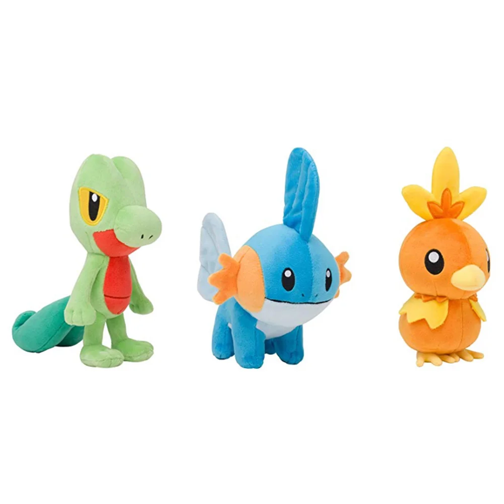 Torchic Treecko Mudkip Ash Ketchum Плюшевые Милые аниме цыпленок коготь машина Кукла Мягкие игрушки высокого качества - Цвет: 3pcs