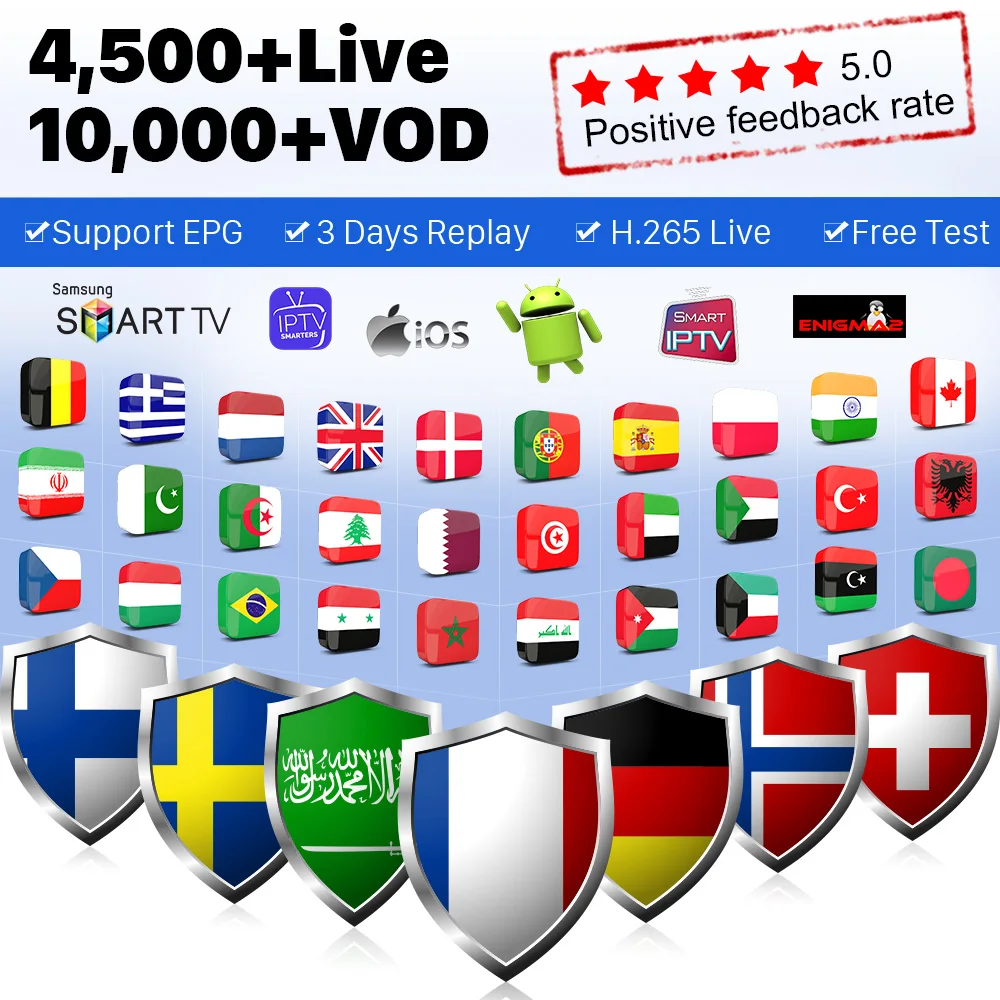 

Europe IPTV Subscription FULL HD IPTV France Arabic Spain Portugal Italy Iptv French Netherlands Belgium for M3u Free Test IP TV