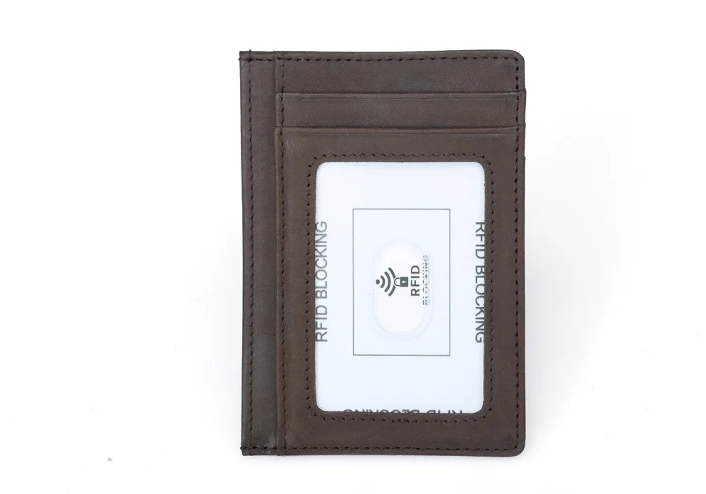 Модные кошельки для карт тонкий RFID кошелек из натуральной кожи держатель для кредитных карт кошелек для денег для мужчин