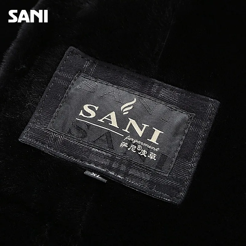 Зимнее пальто Sani Новое мужское из овчины и меха куртка натуральной кожи короткое