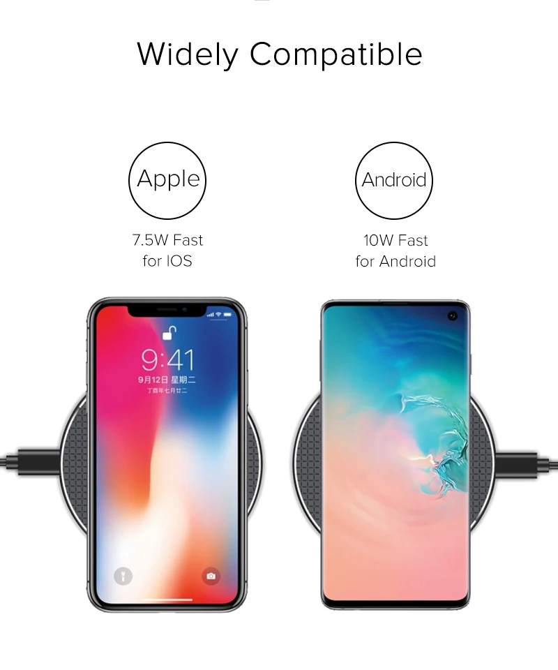 10 Вт Быстрое беспроводное зарядное устройство для iPhone 11 pro X/XS Max XR 8 Plus QI Беспроводное зарядное устройство зарядный приемник для samsung S8 S9