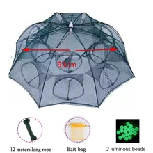  4-20 Holes Fishing Net Folded Portable Hexagon Fish Network Casting Nets Crayfish Shrimp Catcher Tank Trap  Cages Mesh Tra 