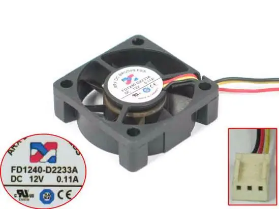 ARX FD1240-D2233A DC 12V 0.11A 40x40x10 мм 3-Провода Сервер вентилятор охлаждения | Компьютеры и