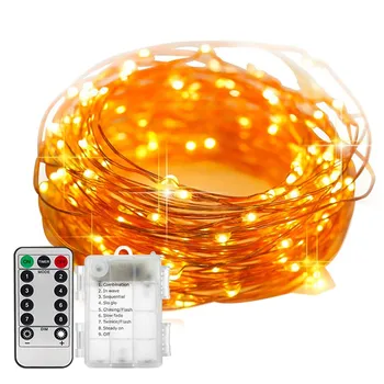 

5M/16.4ft 50 LEDs Fairy Lights Copper Wire Lamp Christmas String Light 8 Lighting Modes with Remote Control 3 * AA Cell Powered