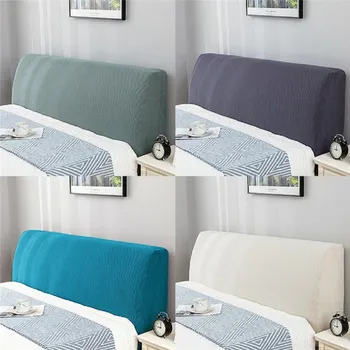 

Solid Color Plush Thicken Elastic All-inclusive Bed Head Cover Bed Head Back Protection Dust Cover Headboard Cover Bedroom Decor
