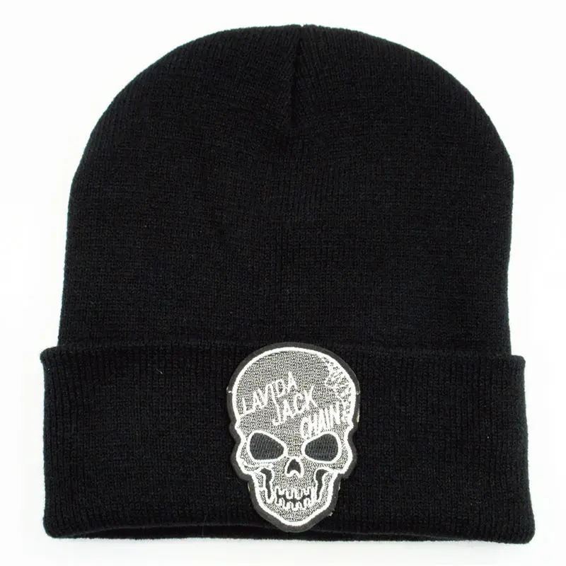 

LDSLYJR индивидуальная утолщенная вязаная шапка с вышивкой черепа зимняя теплая шапка шапочки шапка облегающая шапка для мужчин и женщин 277