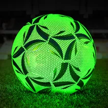 4 In PU Football Football Dark Ball Training Soccer Reflective Standard balls Practice Glow Size Football Glowing 5 Luminate Foo
