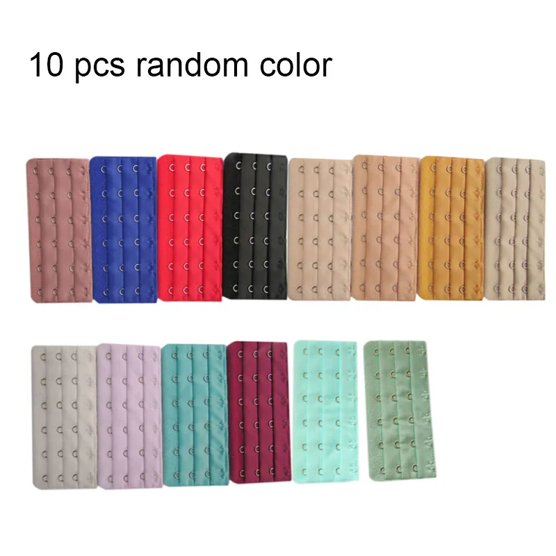 10Pcs Women Bra Extenders Strap 3/4 Buckle 3/4 Row Extension Adjustable Belt Buckle Accessories XRQ88 - Color: 4