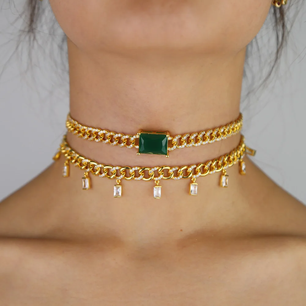 

wide Curb Cuban link chain women choker multi layer necklace Gold rose gold Love heart starburst northstar girlfriend jewelry