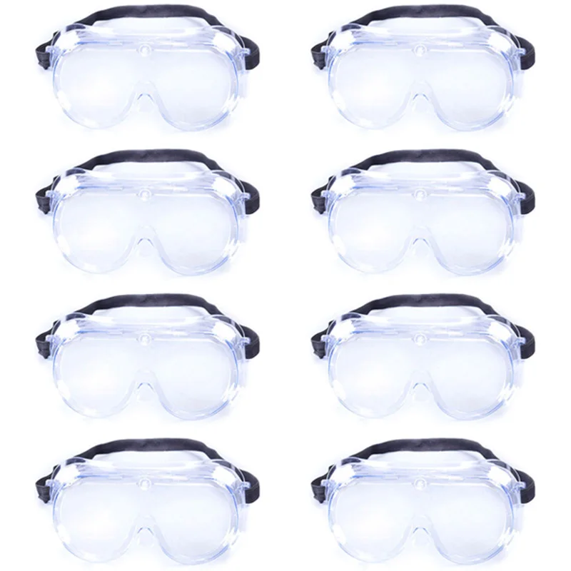 

8Pcs Protective Safety Goggles Wide Vision Disposable Indirect Vent Prevent Infection Eye Mask Anti-Fog Splash Goggles
