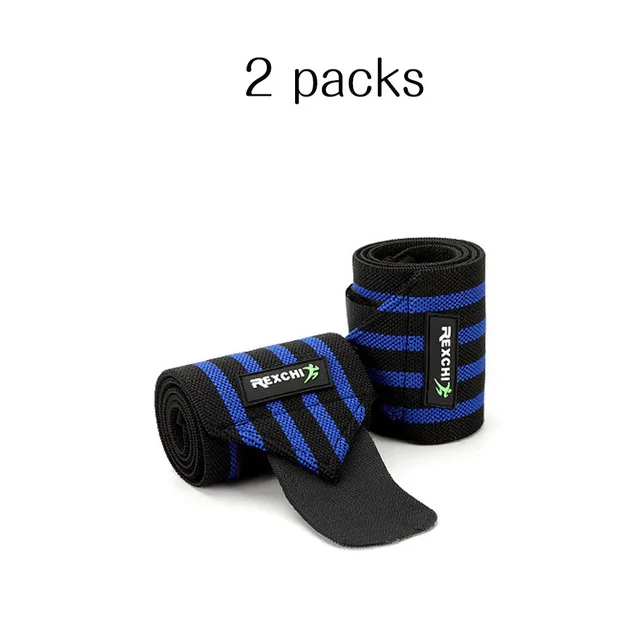 2 Piece Blue Гимнастический фитнес-браслет для тяжелой атлетики перчатка для пауэрлифтинга поддержка эластичные бинты для запястья бандаж повязка для спортивной безопасности - Цвет: 2 Piece Blue