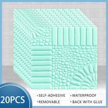 

3D Wall Stickers 20PCS Moistureproof Waterproof Self-adhesive Foam Wallpaper For Living Room Kitchen TV Backdrop