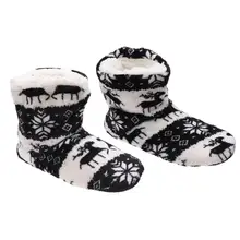 1 пара рождественских сапог; Теплая обувь с милым рисунком оленя; обувь с защитой от холода; носки из кораллового флиса с принтом для дома