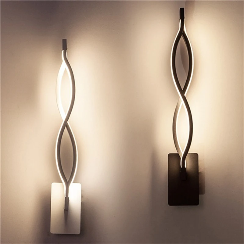 

Sturdy Durable Office 16w Bedroom Flashlight Hallway LED Wall Light White / Black Entrance Energy-Saving Lamps Living Room