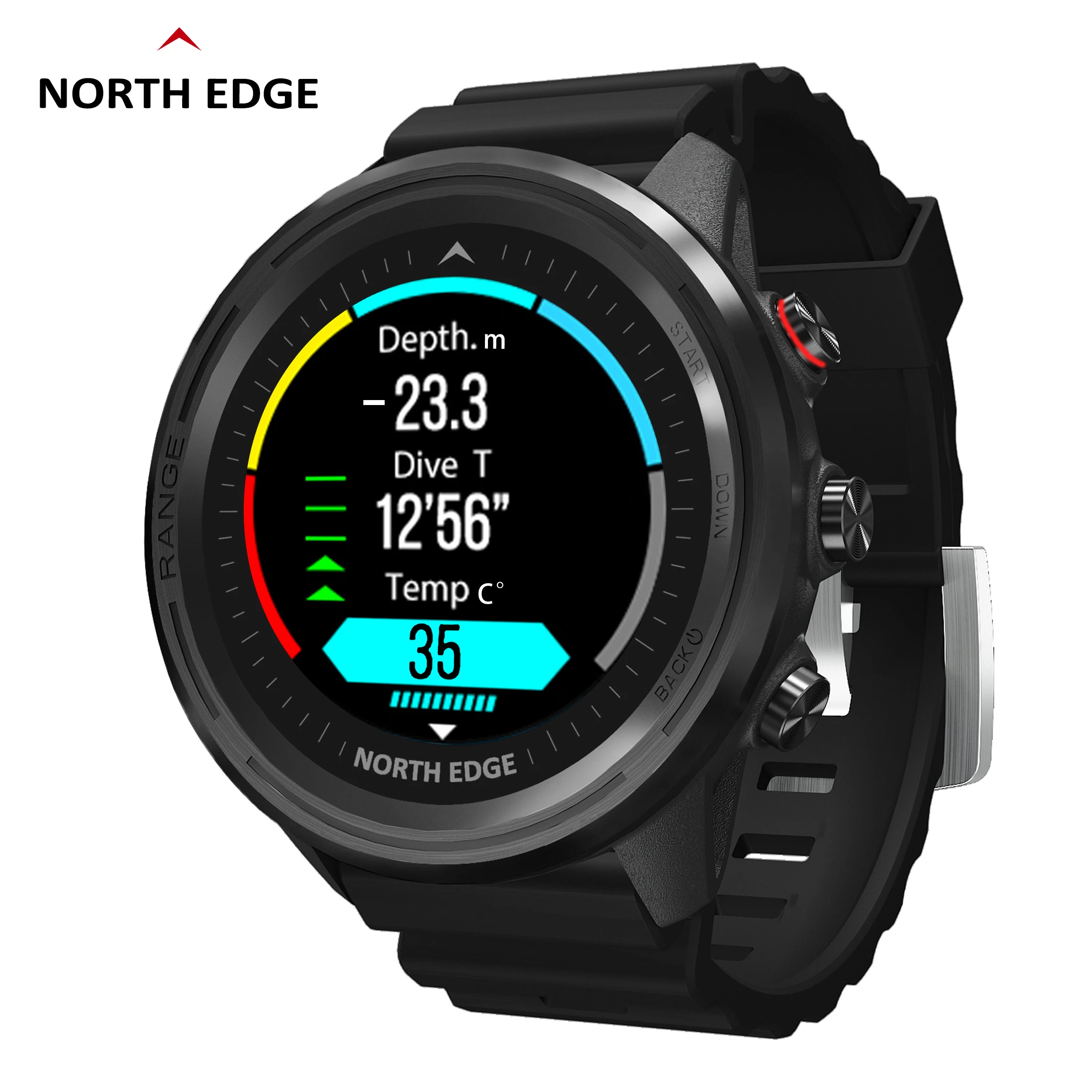 North Edge Mens Smart Watch Smartwatch Gps Men Altitude Barometer Compass  Waterproof Dive 50m Full Touch Fitness Outdoor Watches - Smart Watches -  AliExpress