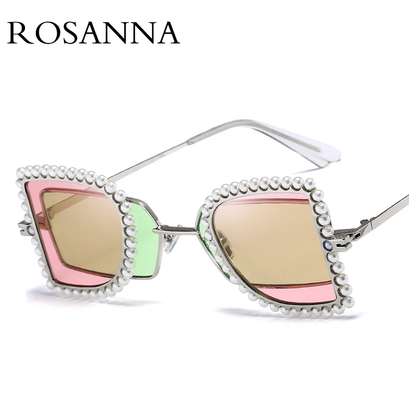 ROSANNA, модные круглые женские солнцезащитные очки с кристаллами и бриллиантами,, роскошные брендовые негабаритные солнцезащитные очки, Винтажные Солнцезащитные Очки