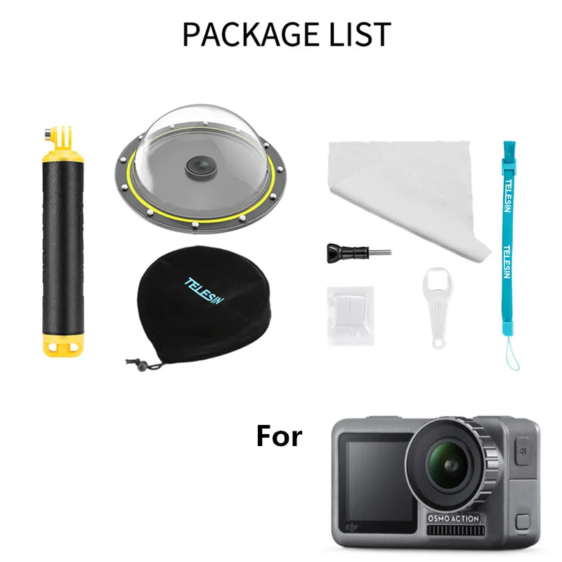 FOR DJI Dome Аксессуары TELESIN 3 Модель водонепроницаемый корпус купол порт для Gopro Session для Gopro Hero 7 6 5 камера DJI крепление - Цвет: FOR DJI Dome
