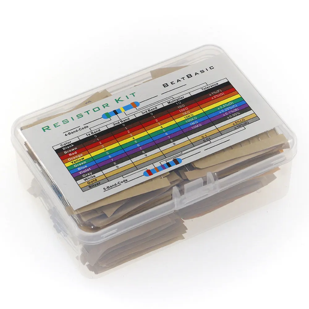 1350pcs/Box 135 Value 1/4W 1&Omega;~1M&Omega; Metal Film Resistor Assortment Kit