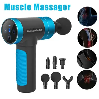 

Muscle Massage Gun Electric Deep Vibration Muscle Relaxation Pain Relief Massager Massage Machine Therapy Gun With 6 Heads