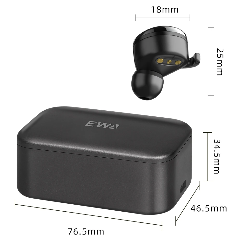 EWA, беспроводные наушники, 3D стерео, высокое качество звука, Bluetooth 5,0, наушники, большая емкость, батарея, гарнитура T200