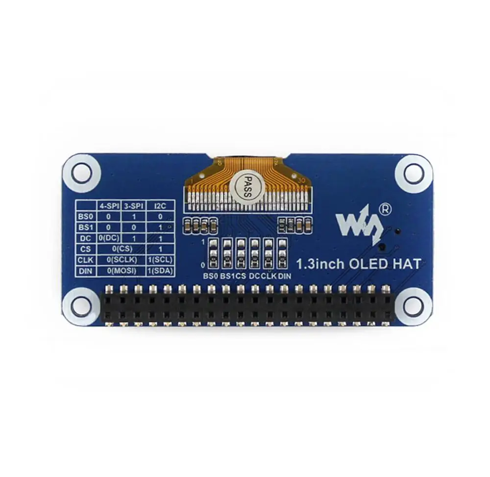 Плата Waveshare с OLED дисплеем 1 3 дюйма для Raspberry Pi 128*64 пикселей интерфейс SPI/I2C|pi hat|raspberry