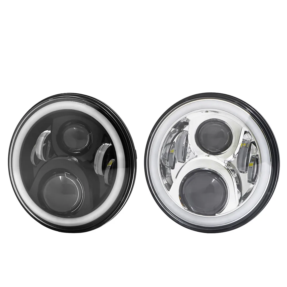 JAER 7 дюймов светодиодный головной светильник для мотоцикла H3 H14 Hi& Low RGB Halo angel eyes светильник для Harley Softail Touring FLD 2012-2013