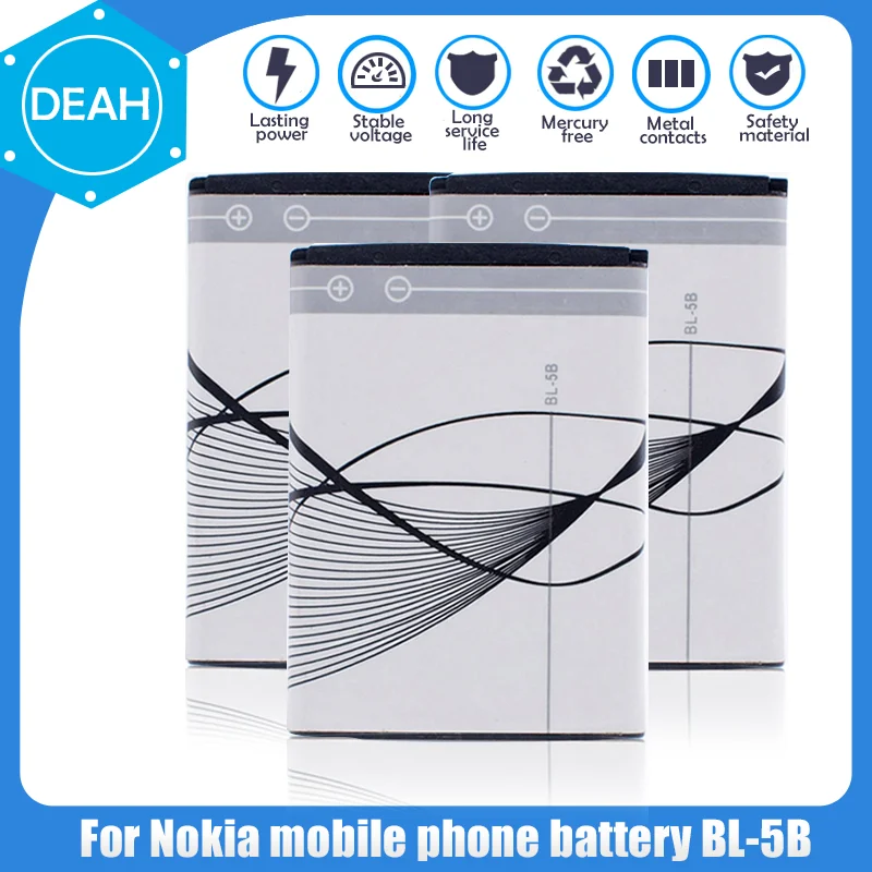Аккумулятор BL5B BL-5B BL для Nokia 3220 3230 5070 5140 5140i 5200 5208 5320 6020 6021 6060 6070 6080 6230 7260 N80 N83 N90 |