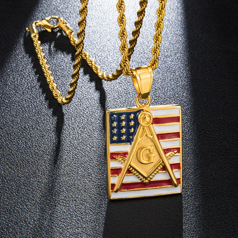 Хип хоп Bling Iced Out США проложили горный хрусталь Подвески из нержавеющей стали и ожерелья для мужчин ювелирные изделия