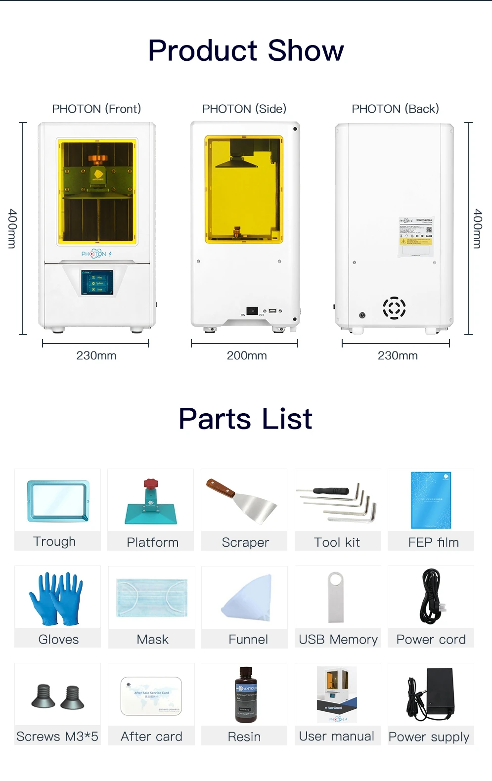 ANYCUBIC 3d принтер Фотон S SLA 3d принтер 2K экран 405nm УФ-фонарь принтера lcd теневая Маскировка 3d принтер комплект DIY