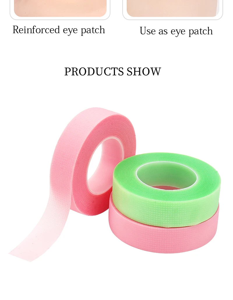 5 Stück atmungsaktive Wimpern, rosa, grün, PE-Klebeband unter den Augenpads, falsche Wimpern, Patch, Wimpernverlängerungsband, Make-up-Tools – Detail 8