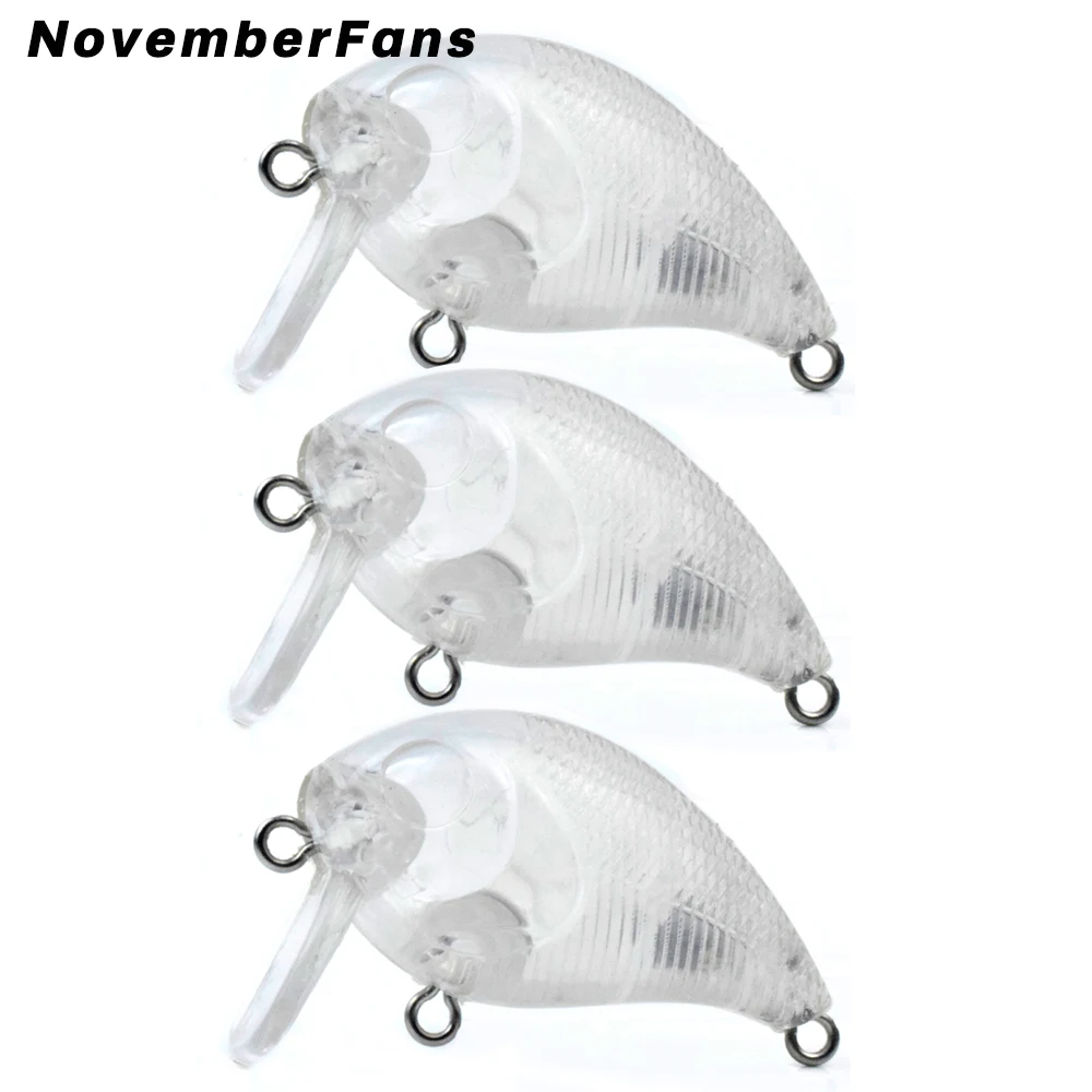 

NovemberFans 20pcs/lot Mini Crankbait Unpainted Wobblers Artificial Fishing Lures 4.5cm 6.1g Floating Crank Bass Fishing Tackle