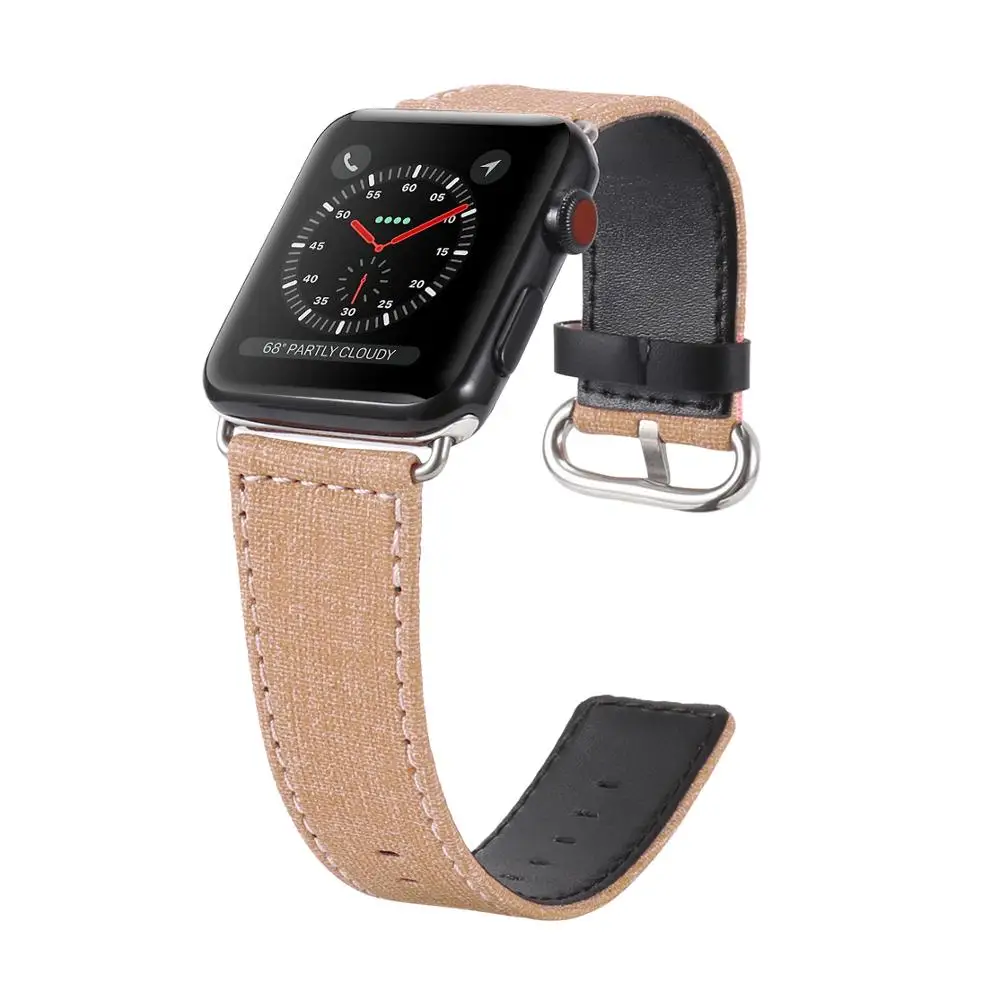 

Watch Band for Apple Watch Strap Belt for iwatch Flower Cowboy Canvas Black Jean Denim for Women Men Watch Accessories