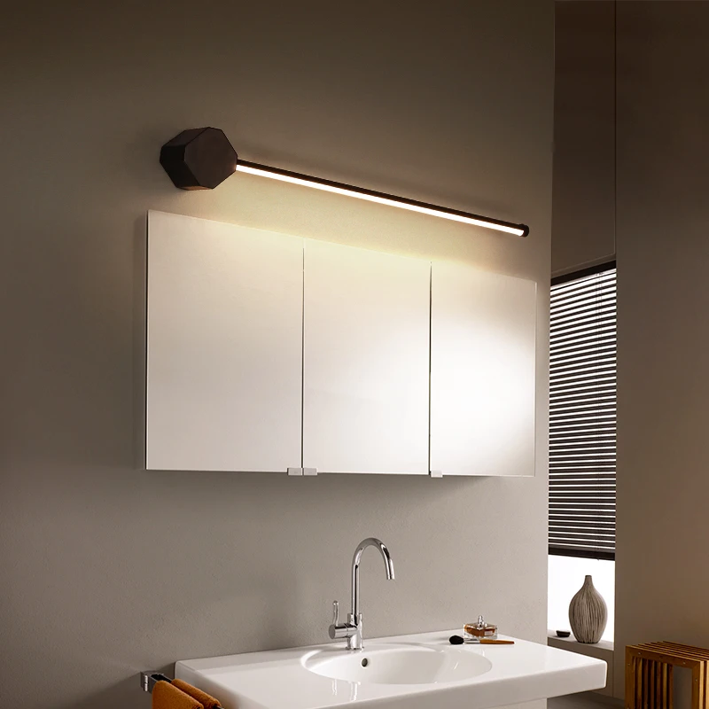 

New Arrival modern led bathroom mirror lights L400/600/800mm black or white color mirror washroom 110V 220V mirror lamp fixtures
