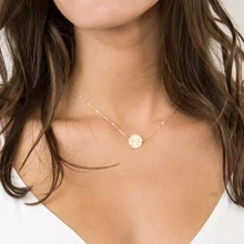 Laramoi, простое женское ожерелье с подвеской, круглые короткие вечерние ожерелья, Чокеры для девушек, ювелирные изделия из нержавеющей стали, подарок для девушки