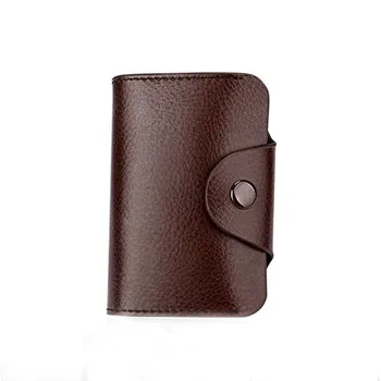 

New Secure Genuine Leather ID Card Wallet Credit Card Holder Business Card Genuine Leather Holder Card Organizer Pilllow Purse